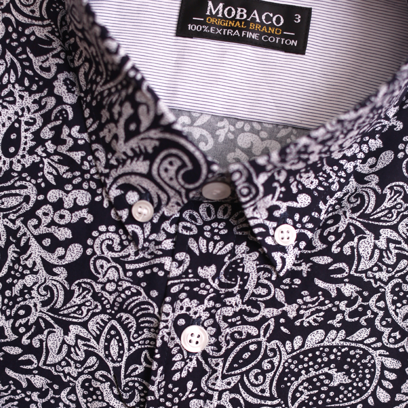 CEBE Classic Fit Cotton Print Shirt - Mobaco