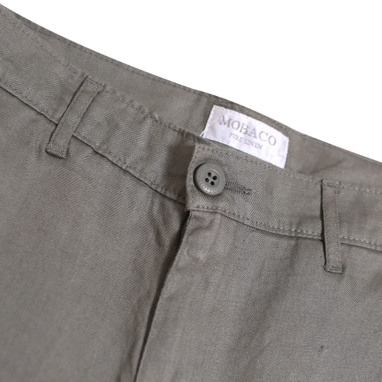Sanders Linen Pants with Elastic Waist Mobaco