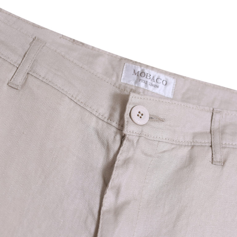 Sanders Linen Pants with Elastic Waist Mobaco