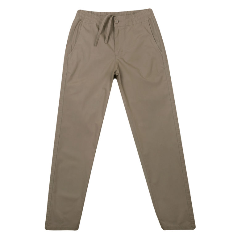 Slim Fit Poplin Pants with Elastic Waist Mobaco