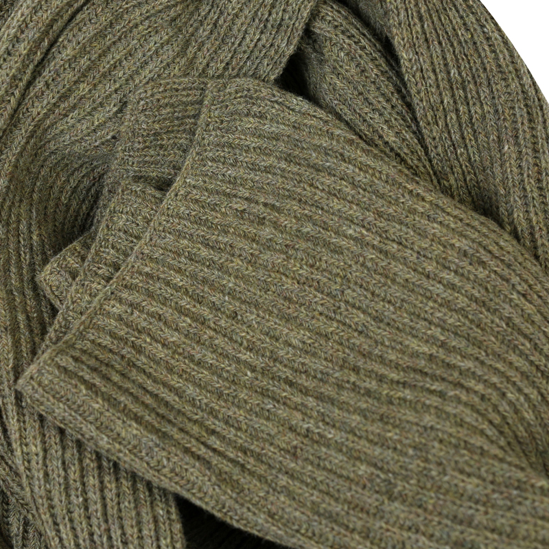 Wool Blend Knit Scarf - Mobaco